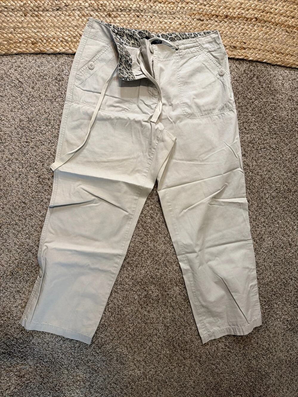 Willi Smith 100% cotton cargo pants cropped 10 3202